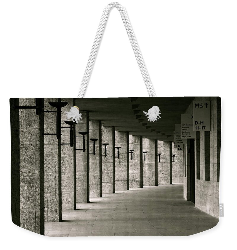 Olympics Weekender Tote Bag featuring the photograph Olympiastadion Berlin Corridor by Lexi Heft
