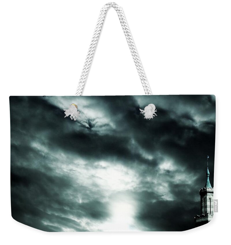 Clouds Weekender Tote Bag featuring the digital art Ominous Skies by Kathleen Illes