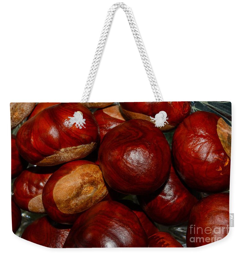 Chestnuts Weekender Tote Bag featuring the photograph On a Open Fire by Tikvah's Hope