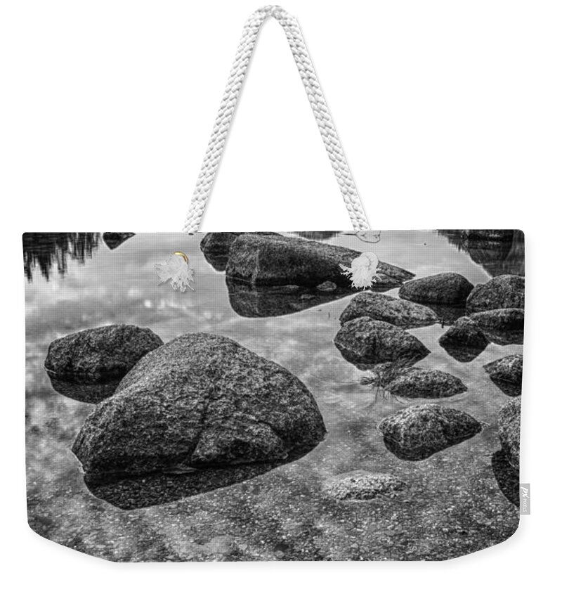 Acadia Weekender Tote Bag featuring the photograph On Jordan Pond by Kristopher Schoenleber