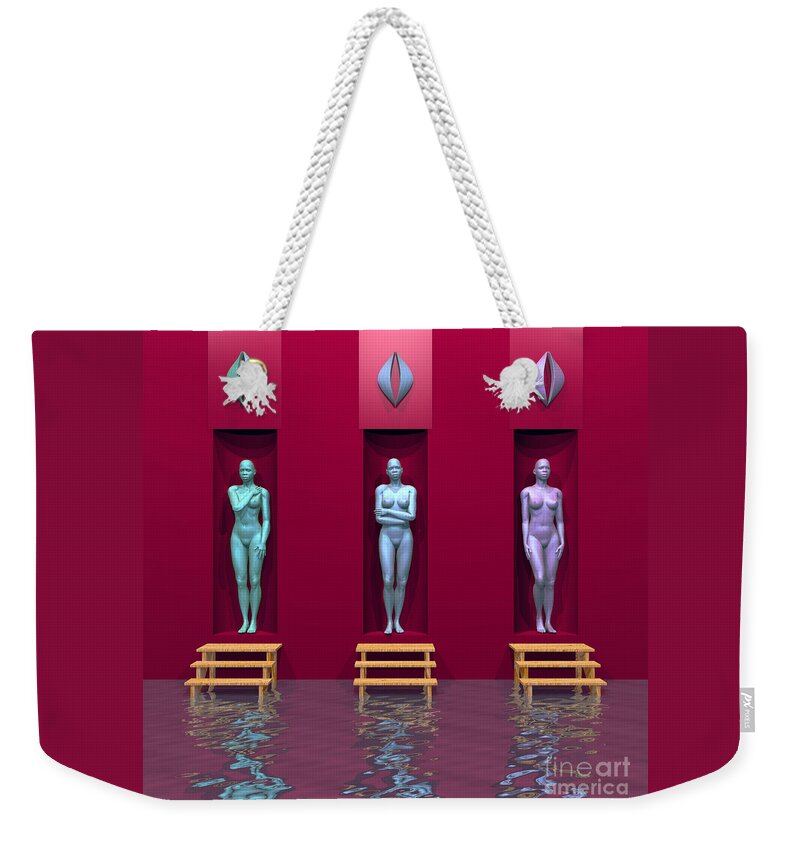 Figures Weekender Tote Bag featuring the digital art On The Banks of Oestrous by Walter Neal
