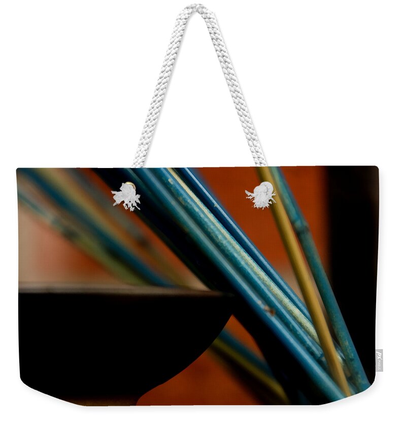  Weekender Tote Bag featuring the photograph On The Edge by Angelina Tamez