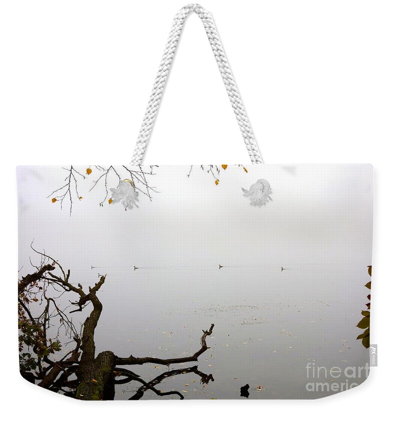 Duck Weekender Tote Bag featuring the photograph On The Horizon by Jacqueline Athmann
