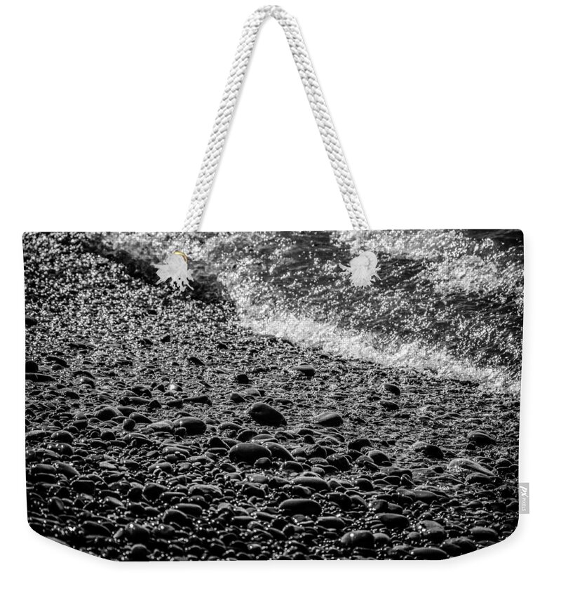 Rocky Beach Weekender Tote Bag featuring the photograph On The Rocks at French Beach by Roxy Hurtubise