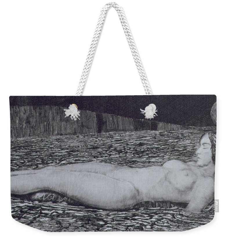 Nude Weekender Tote Bag featuring the painting One Corpse by August Bromse