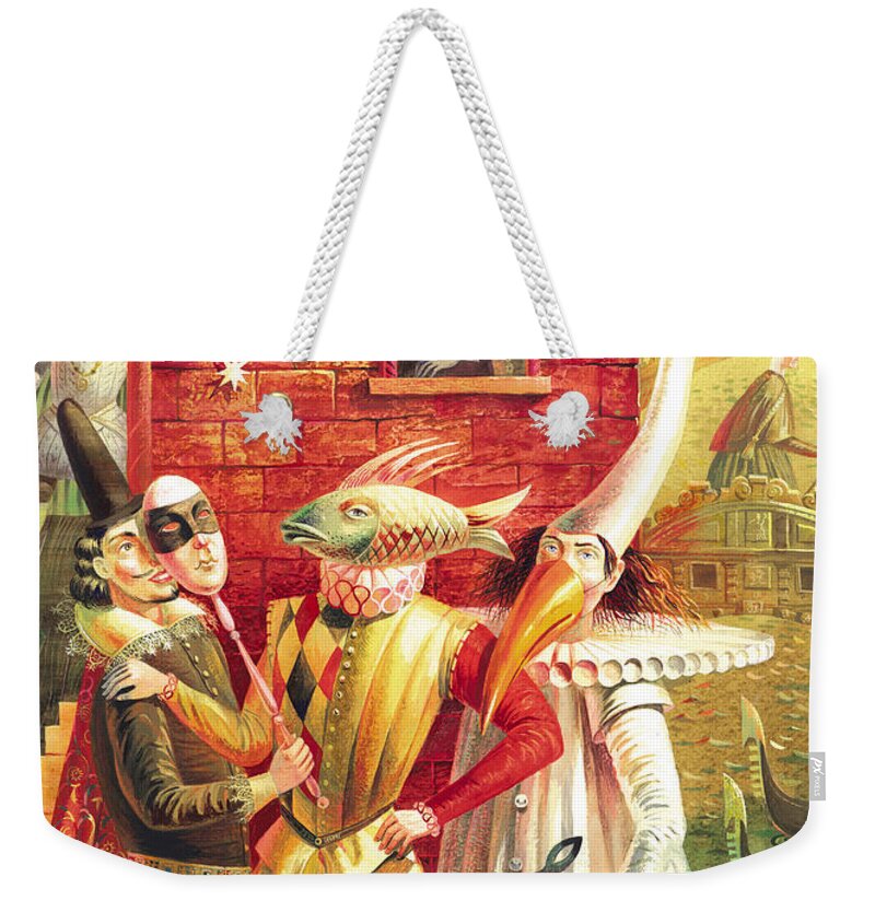 Venice Weekender Tote Bag featuring the painting One day in Venice by Victoria Fomina