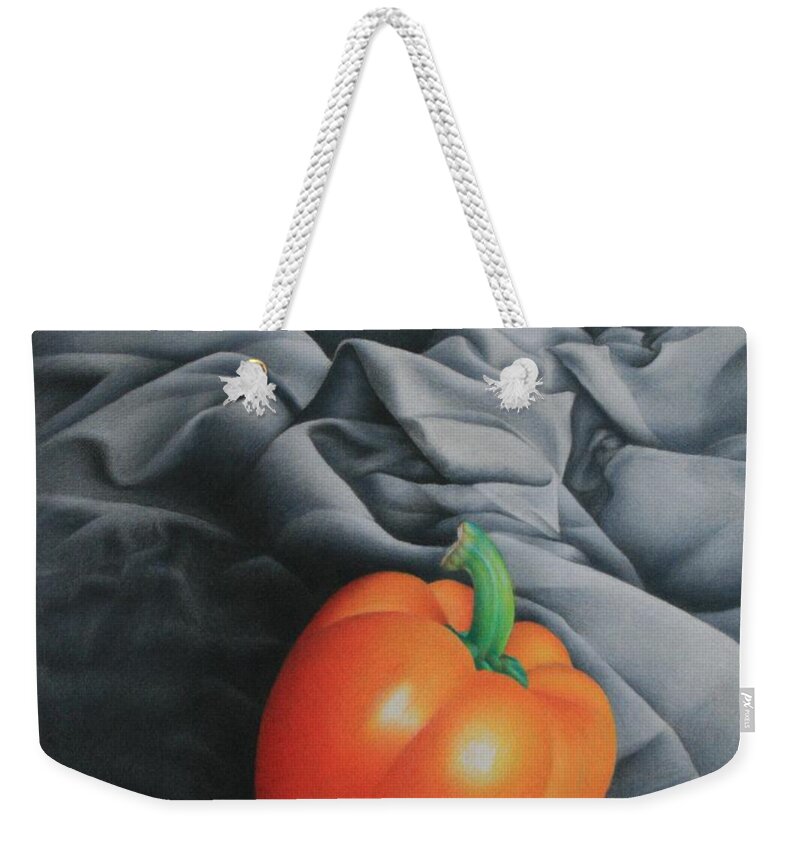 Color Pencil Weekender Tote Bag featuring the drawing Only Orange by Pamela Clements