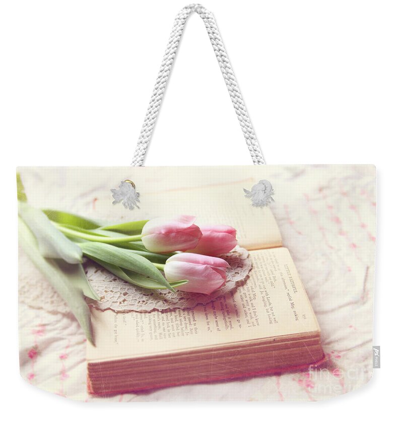 Still Life Weekender Tote Bag featuring the photograph Open Book by Sylvia Cook