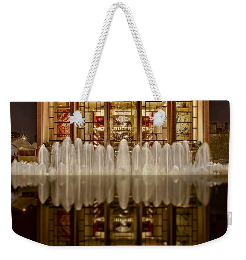 Metropolitan Opera House Weekender Tote Bag featuring the photograph Opera House Reflections by Susan Candelario
