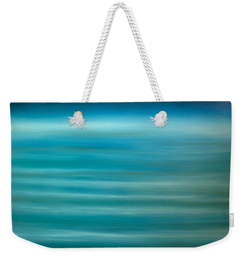 Derek Kaplan Art Weekender Tote Bag featuring the painting Opt.54.14 Ocean In The Sky by Derek Kaplan