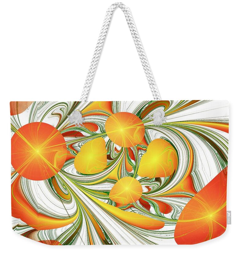 Computer Weekender Tote Bag featuring the digital art Orange Attitude by Anastasiya Malakhova