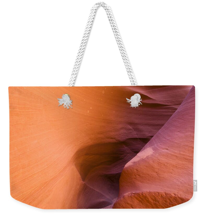 Antelope Canyon Weekender Tote Bag featuring the photograph Orange canyon by Bryan Keil