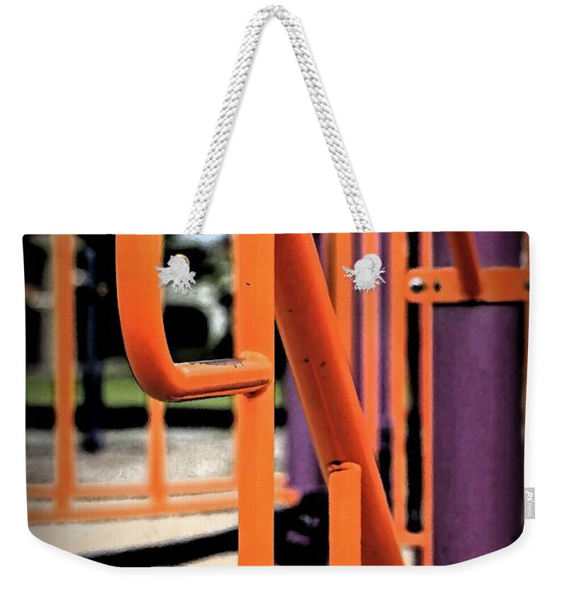 Outside Weekender Tote Bag featuring the photograph Orange Climb by Debra Forand