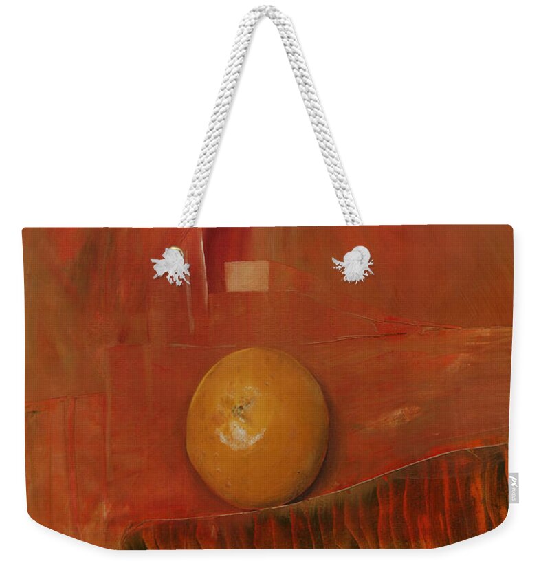 Orange Weekender Tote Bag featuring the painting Orange by James Lavott