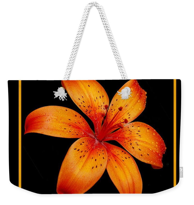 Mother Weekender Tote Bag featuring the photograph Orange Lily Mothers Day Card by Michael Peychich