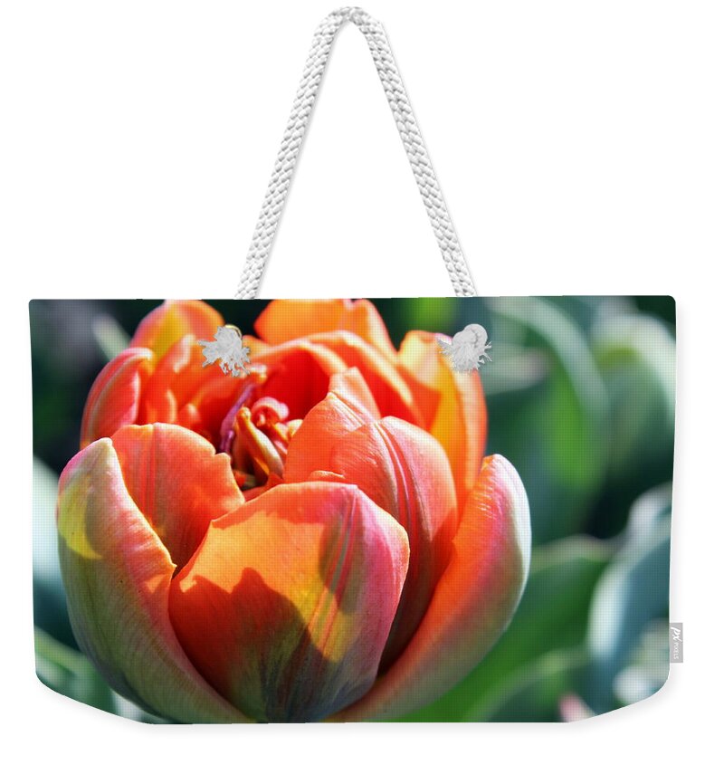Skompski Weekender Tote Bag featuring the photograph Orange Princess Tulip by Joseph Skompski