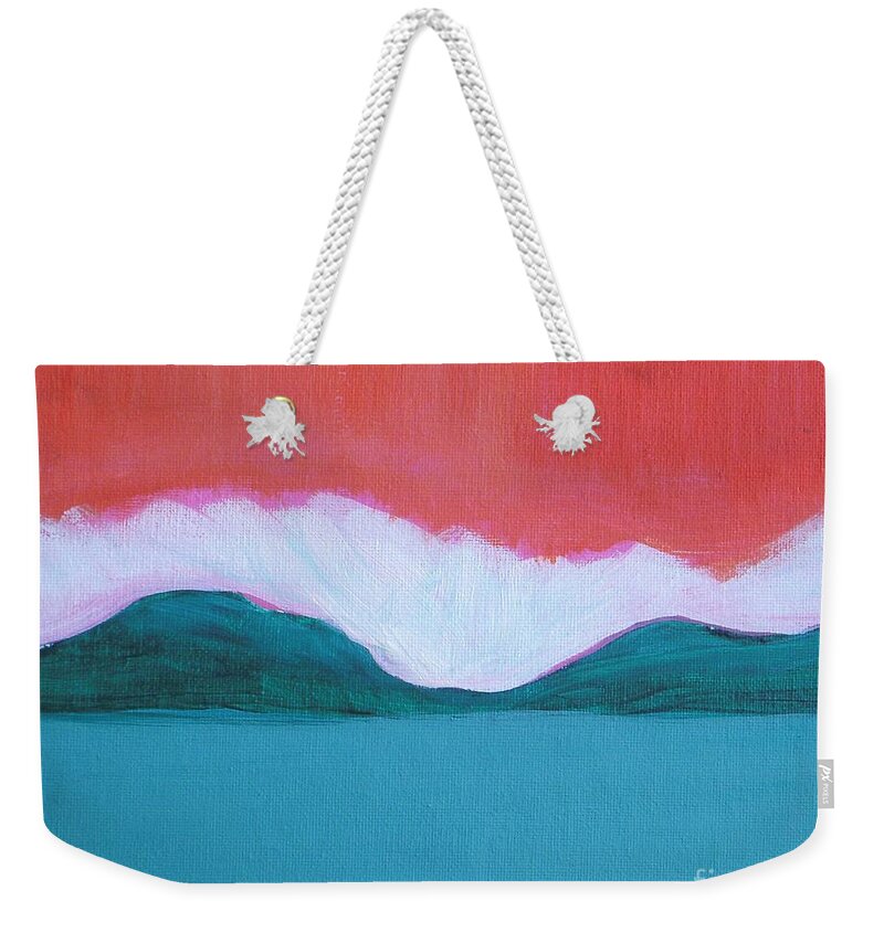 Landscape Weekender Tote Bag featuring the painting Summer Time by Vesna Antic