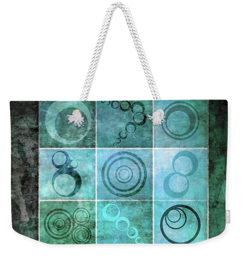 Abstract Weekender Tote Bag featuring the mixed media Orb Ensemble 1 by Angelina Tamez