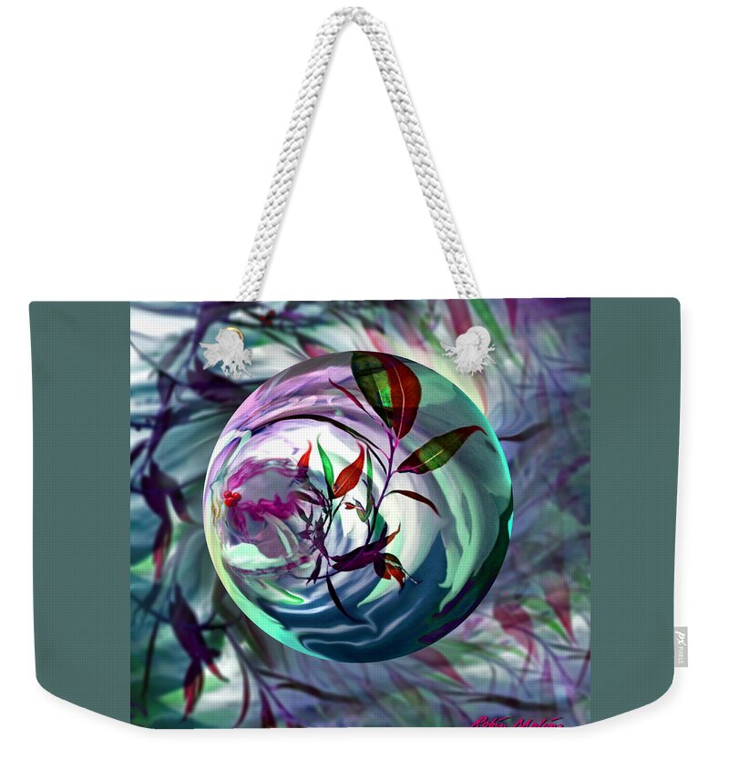 Cranberries Weekender Tote Bag featuring the digital art Orbiting Cranberry Dreams by Robin Moline