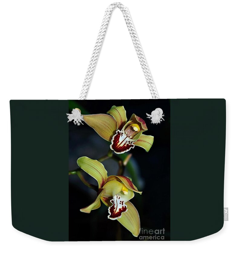 Photography Weekender Tote Bag featuring the photograph Orchids in the Evening by Kaye Menner