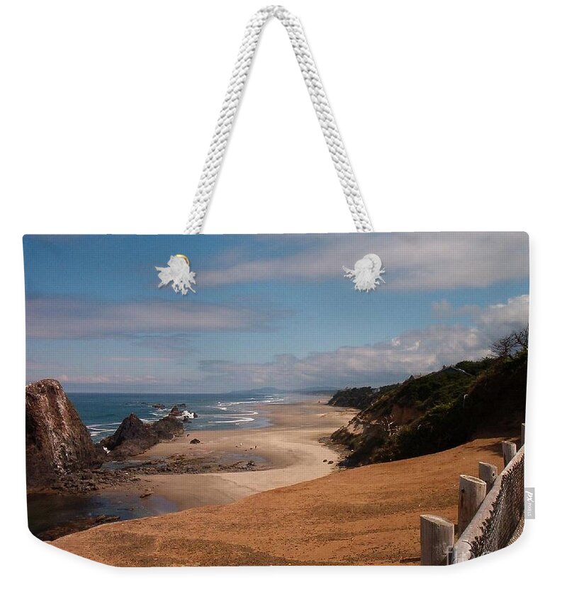 Oregon Weekender Tote Bag featuring the photograph Oregon Beach by Charles Robinson
