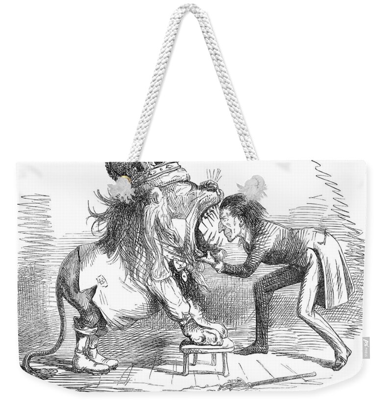 1846 Weekender Tote Bag featuring the painting Oregon Boundary, 1846 by Granger
