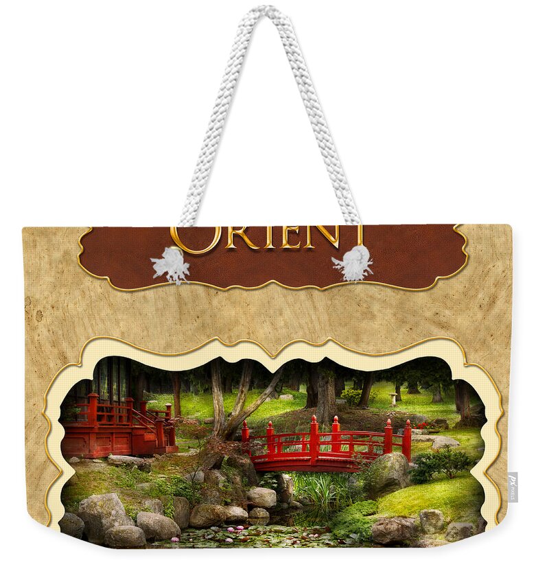 Orient Weekender Tote Bag featuring the photograph Orient button by Mike Savad