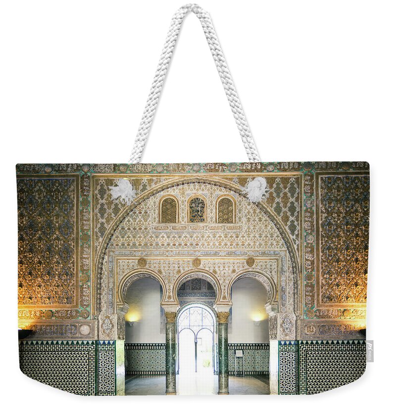 Arch Weekender Tote Bag featuring the photograph Ornate Door Inside The Alcazar Palace by Matteo Colombo