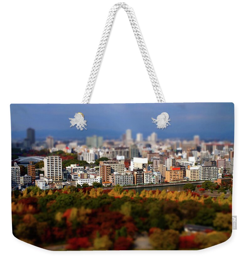 Osaka Prefecture Weekender Tote Bag featuring the photograph Osaka City Miniature In Autumn by Totororo