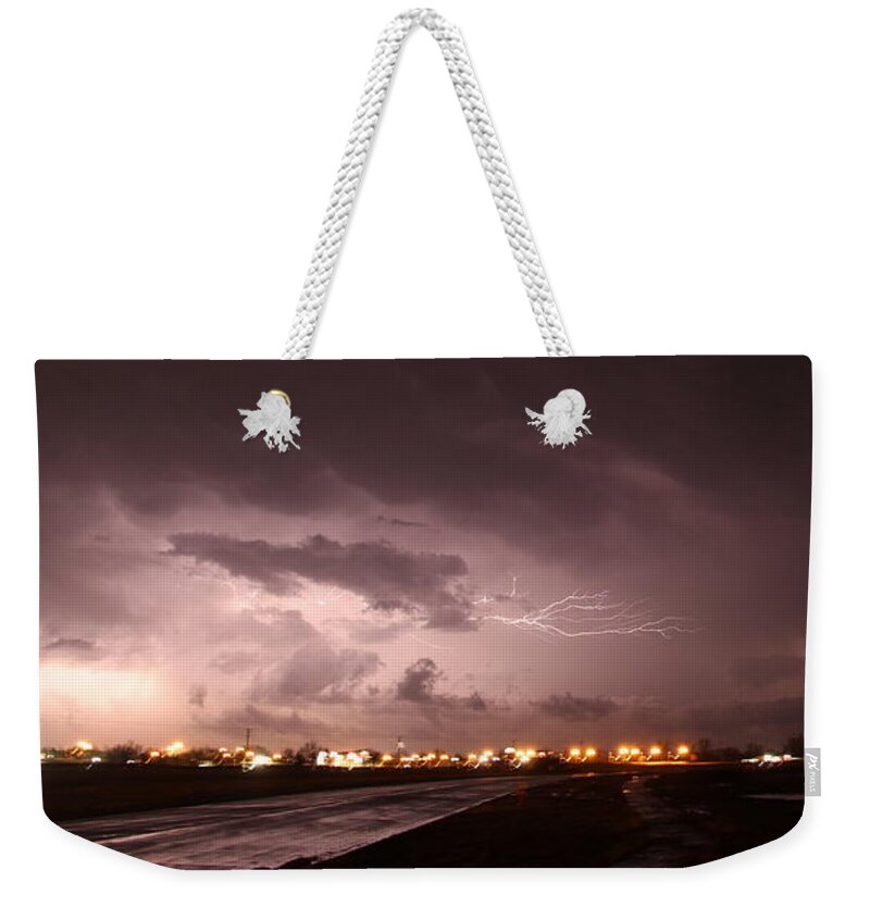 Stormscape Weekender Tote Bag featuring the photograph Our 1st Severe Thunderstorms in South Central Nebraska #15 by NebraskaSC