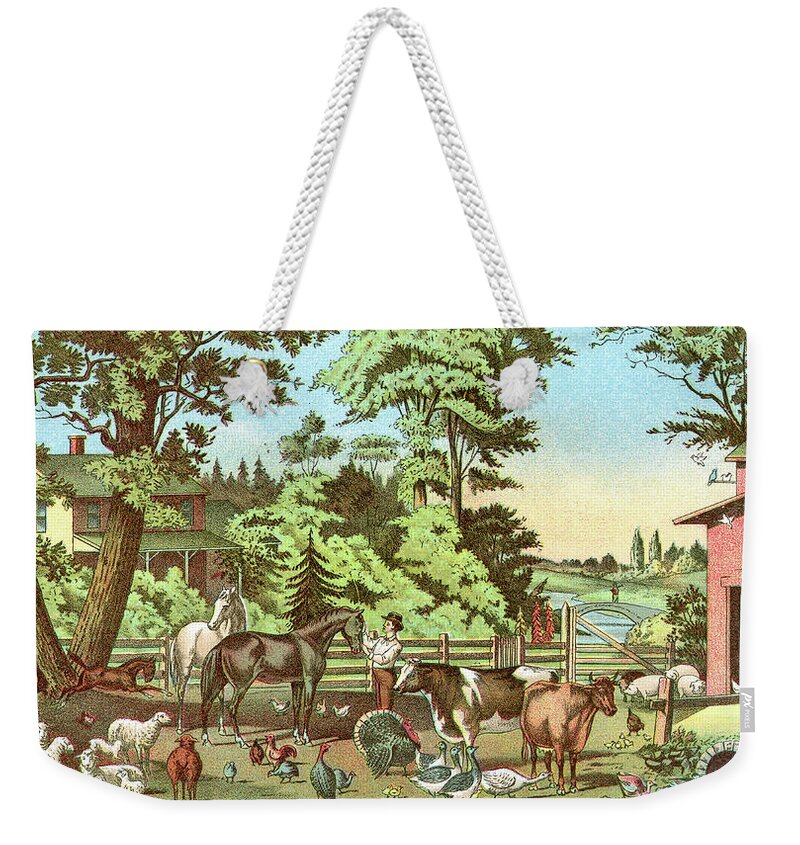 Horse Weekender Tote Bag featuring the digital art Our Dumb Friends by Nnehring