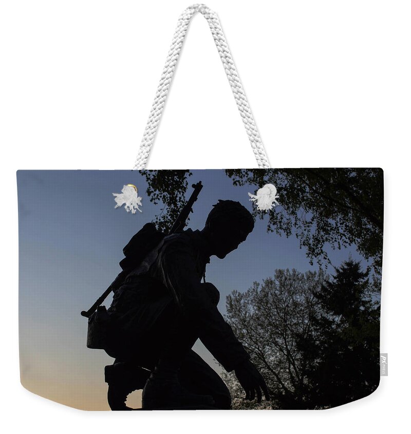 American Soldier Weekender Tote Bag featuring the photograph Our Soldiers Give so Much by Ron Roberts