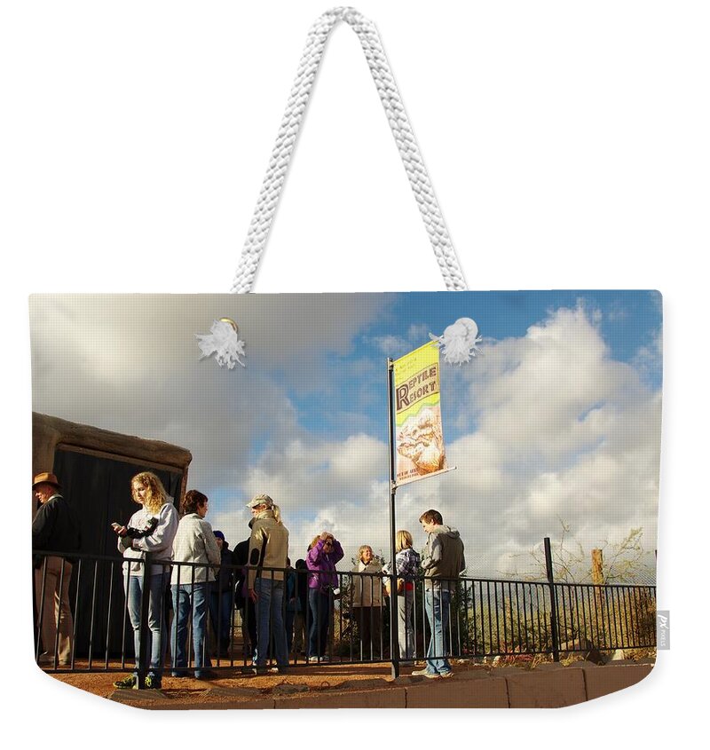 Out Of Africa Weekender Tote Bag featuring the photograph Out of Africa Reptile House by Phyllis Spoor