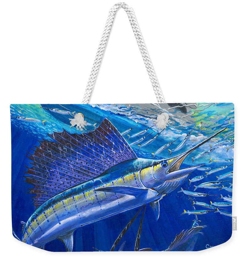 Sailfish Weekender Tote Bag featuring the painting Out Of Sight by Carey Chen
