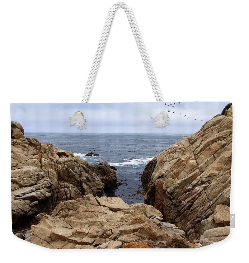Pebble Beach Weekender Tote Bag featuring the photograph Overcast Day At Pebble Beach by Glenn McCarthy Art and Photography