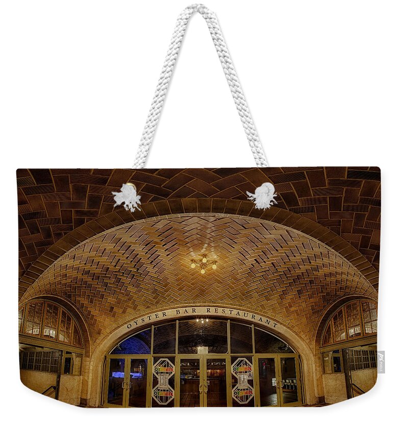 Empire State Weekender Tote Bag featuring the photograph Oyster Bar by Susan Candelario