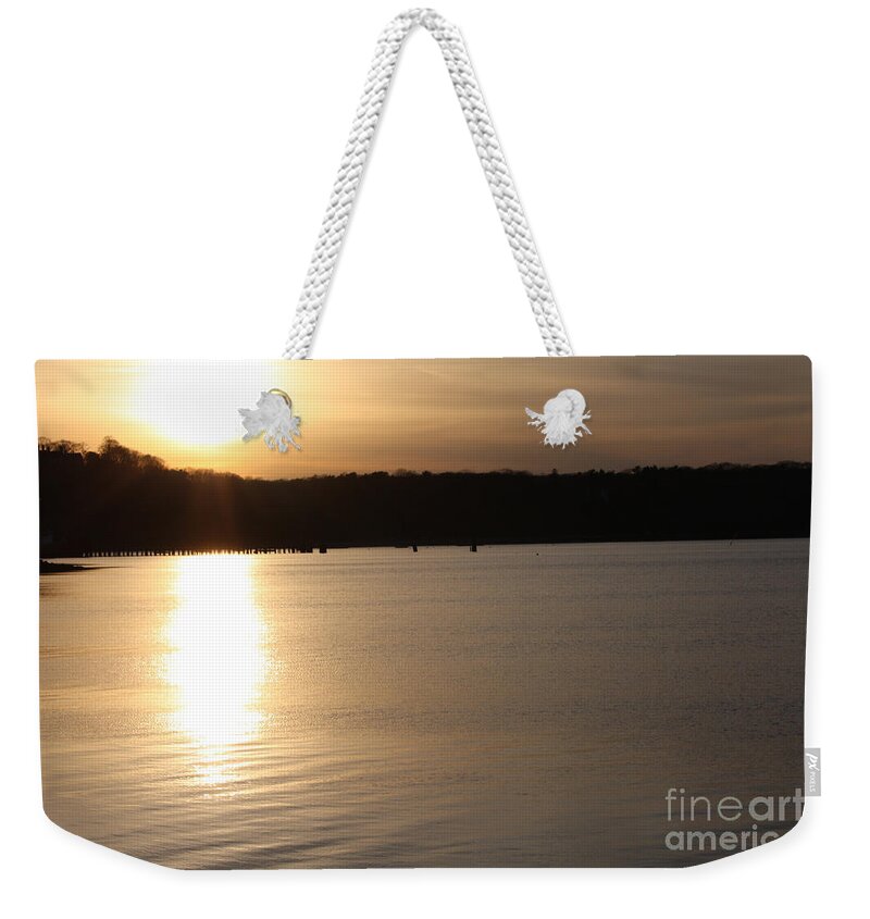Oyster Bay Sunset Weekender Tote Bag featuring the photograph Oyster Bay Sunset by John Telfer