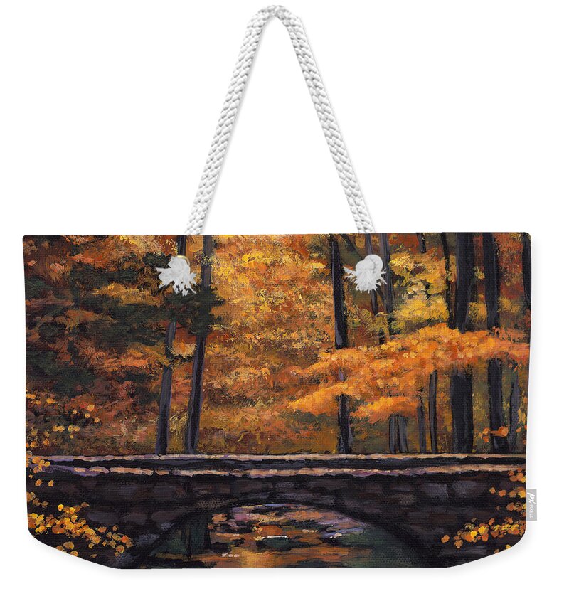 Southwest Landscape Weekender Tote Bag featuring the painting Ozark Stream by Johnathan Harris