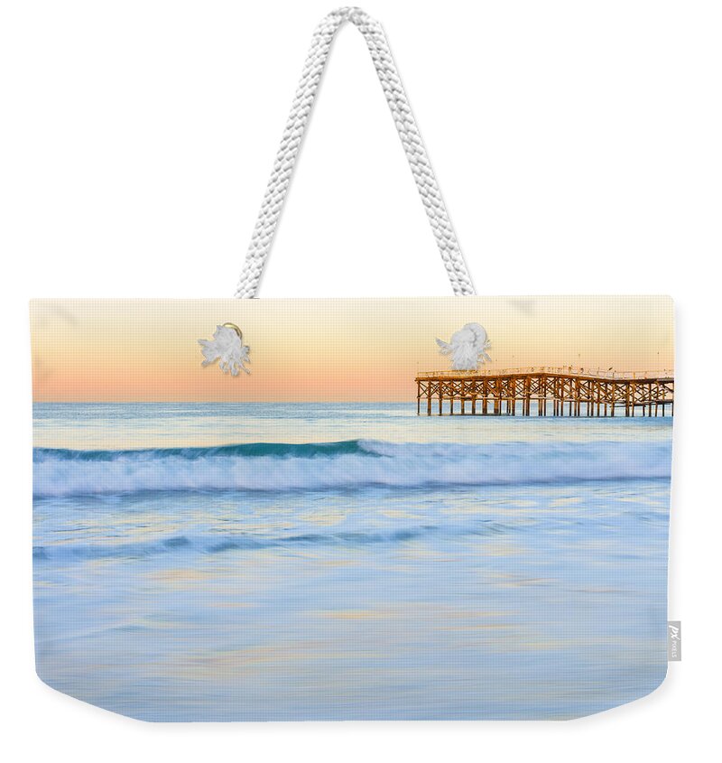 Waves Weekender Tote Bag featuring the photograph Pacific Beach Dawn by Priya Ghose