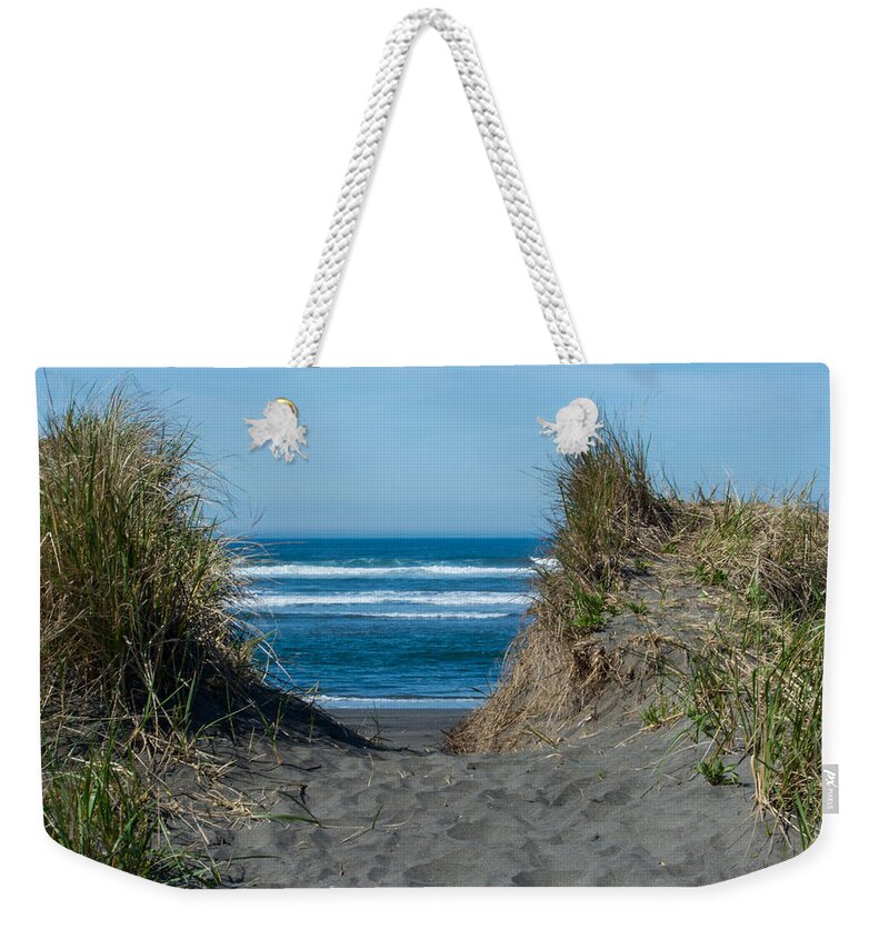 Beach Weekender Tote Bag featuring the photograph Pacific Trail Head by Tikvah's Hope