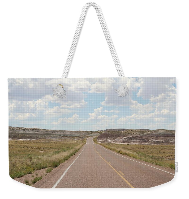 David S Reynolds Weekender Tote Bag featuring the photograph Painted Road by David S Reynolds