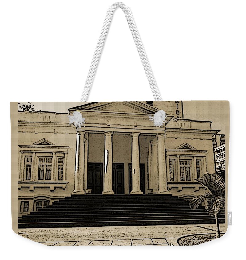 Palacio Dos Casamentos Weekender Tote Bag featuring the photograph Palace of Weddings in Mozambique by Zinvolle Art