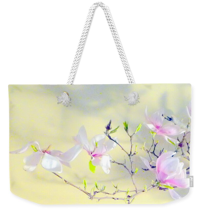 Magnolia Weekender Tote Bag featuring the photograph Pale Magnolias by Jodie Marie Anne Richardson Traugott     aka jm-ART