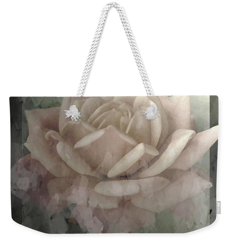  Nature Weekender Tote Bag featuring the photograph Pale Rose Photoart by Debbie Portwood