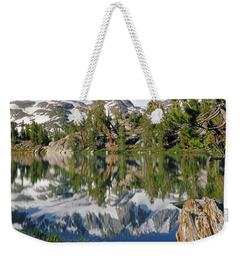 Palisade Peaks Weekender Tote Bag featuring the photograph 2M6443-V-Palisade Peaks and Summit Lake V by Ed Cooper Photography