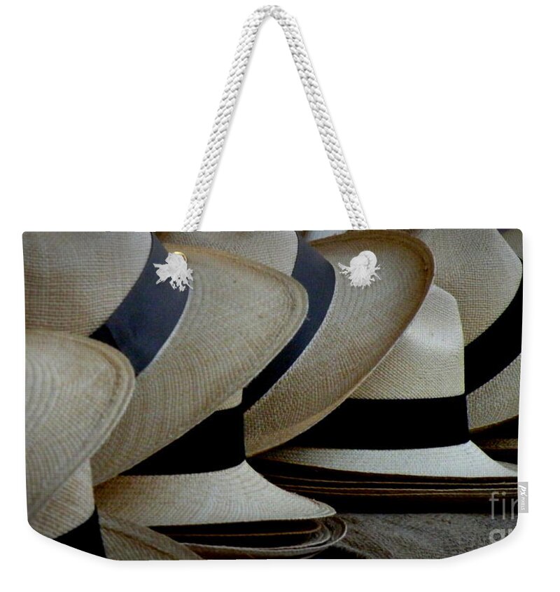 Hats Weekender Tote Bag featuring the photograph Panama Hats by Lainie Wrightson