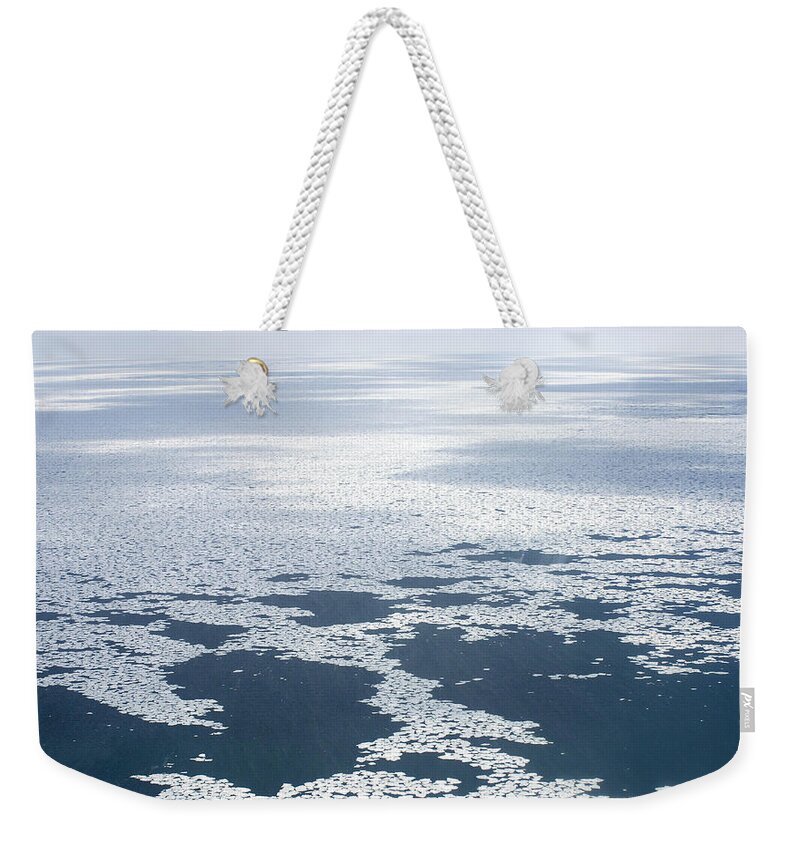 Aerial Weekender Tote Bag featuring the photograph Pancake Ice by Carleton Ray