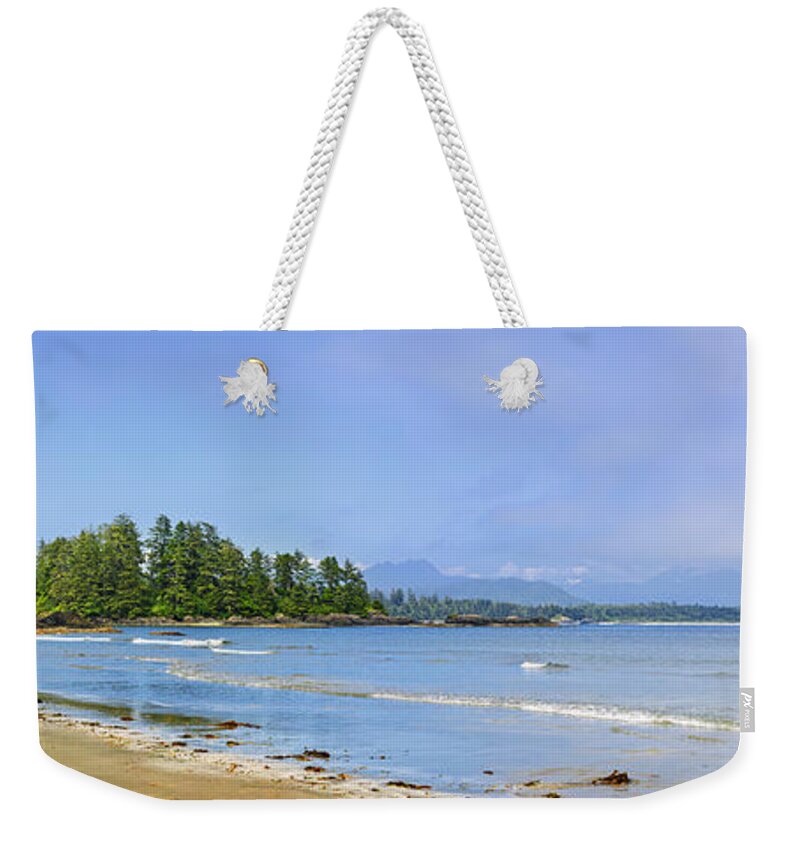 Pacific Weekender Tote Bag featuring the photograph Panorama of Pacific coast on Vancouver Island by Elena Elisseeva