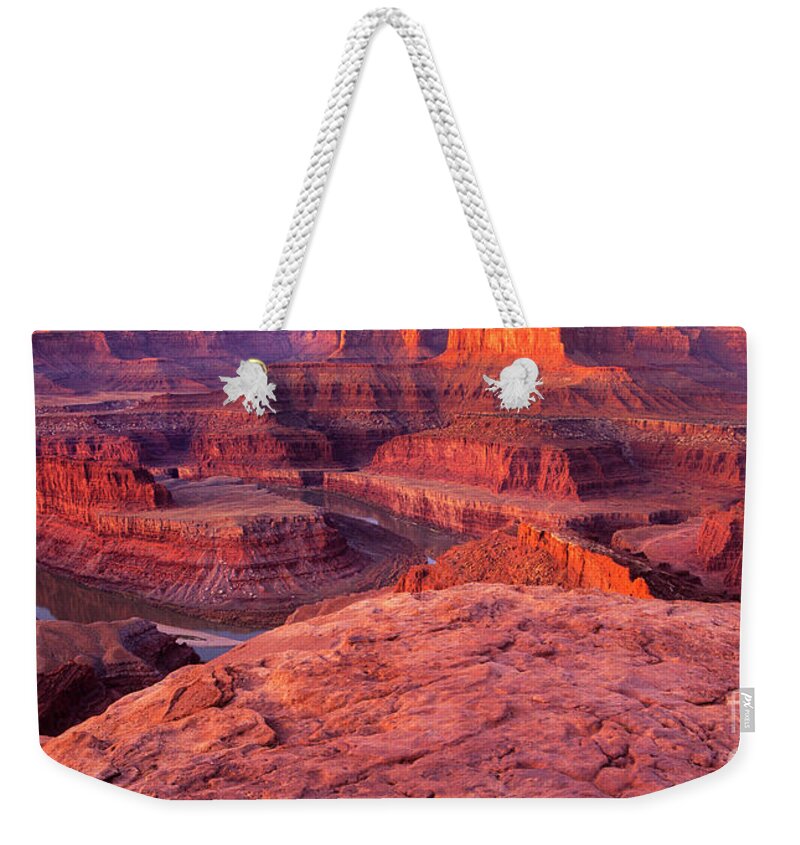 Dead Horse Point Weekender Tote Bag featuring the photograph Panorama Sunrise at Dead Horse Point Utah by Dave Welling