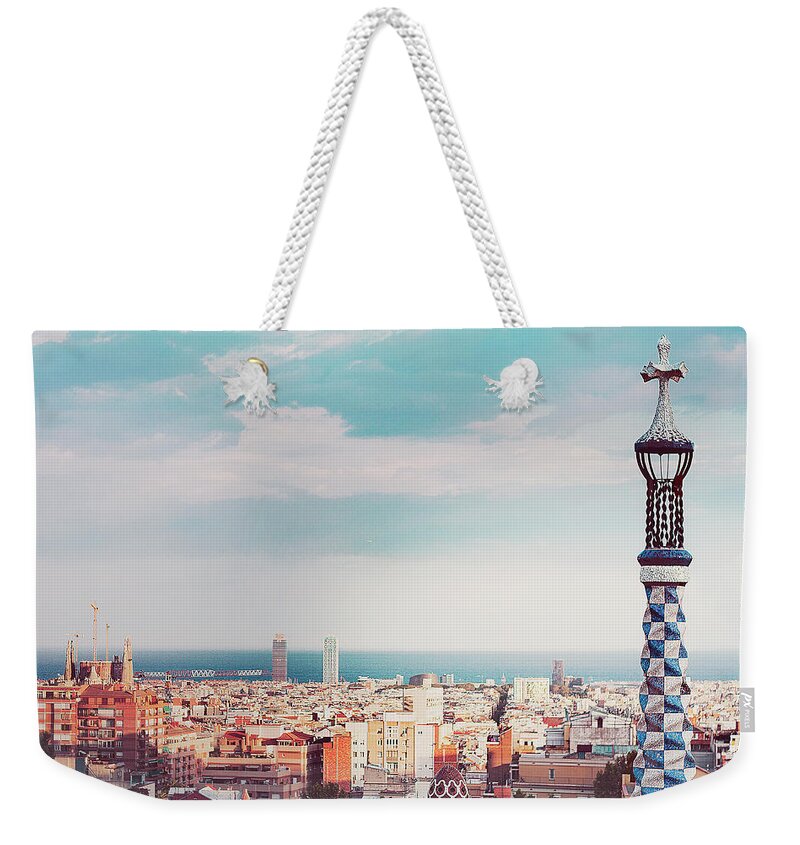 Tranquility Weekender Tote Bag featuring the photograph Panoramic Barcelona by Carla G.